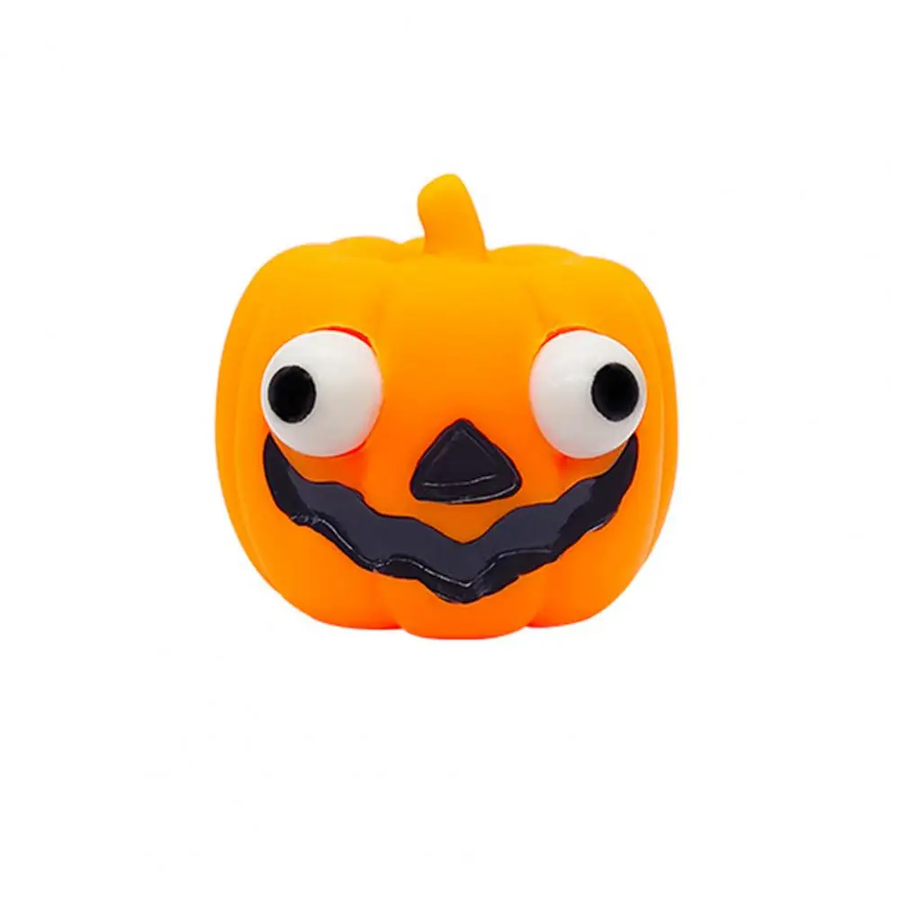 Estourando Eye Pumpkin Squeeze Toy, Stress Relief Toy com olhos grudados, Halloween Fidget Toy