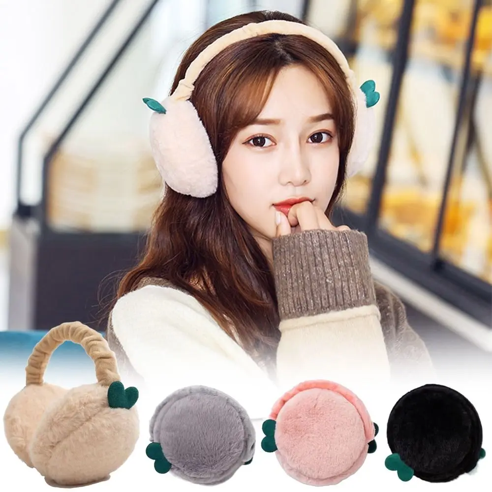 Kawaii Soft Earmuffs Fluffy Portable Foldable Ear Covers Windproof Hamburger Earmuffs Winter Season