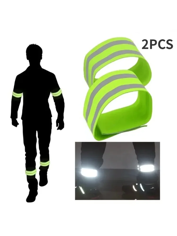 Correias reflexivas para caminhada noturna, ciclismo, corrida, fita de segurança para pulso, braço,