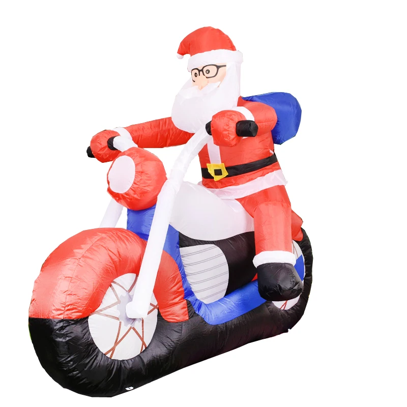 

Christmas Decorations 1.8m Motorcycle Santa Claus Christmas inflatable toy 2023 navidad New Year Outdoor Yard Decorations