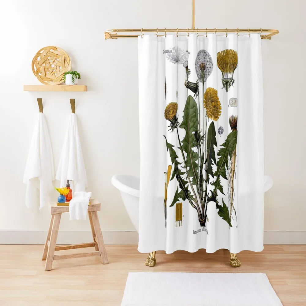 

Одуванчик, ботаническая винтажная занавеска для душа, ванная комната для душа, водонепроницаемая занавеска для душа в ванной, современные аксессуары для ванной комнаты