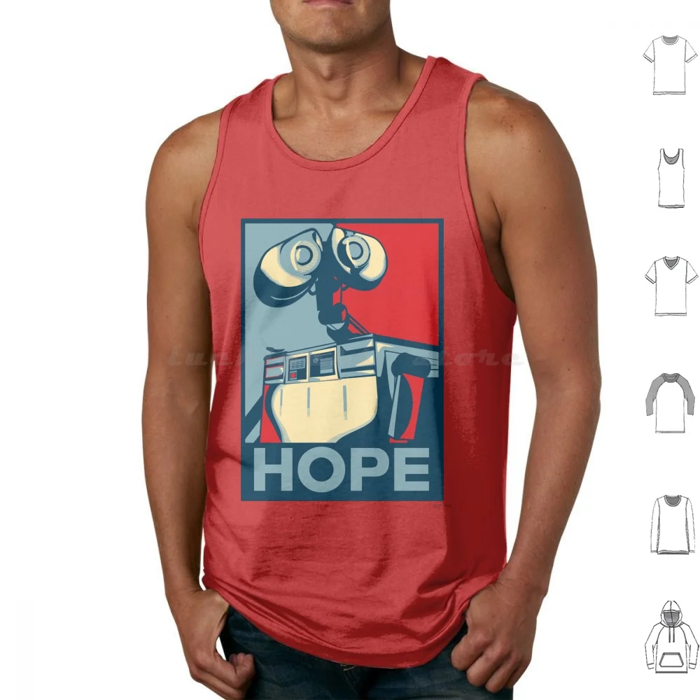 Débardeurs sans manches pour enfants, parodie amusante de dessins animés Pixar, Shepard Fairey Hope Movie Humor, Vintage Classique Rouge Bleu