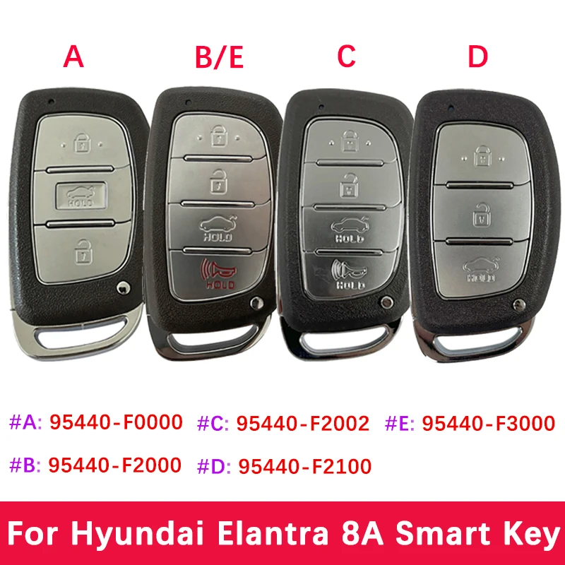 Aftermarket Smart Key 8A Chip 433Mhz FCCID 95440-F0000 95440-F2000 95440-F2002 95440-F2100 95440-F3000 For Hyundai  Elantra 2016