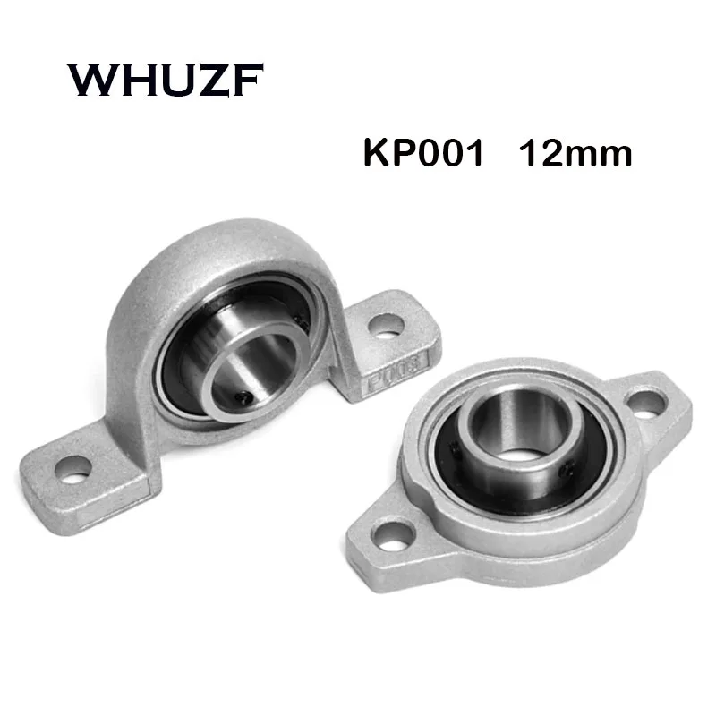 6 peças kp001 12mm rolamento de esferas montado em bloco de travesseiro (diâmetro 12mm furo) eixos de rolamento de bloco de travesseiro de liga de zinco