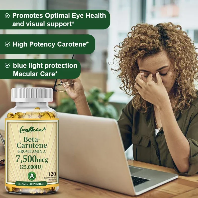 Carotene Capsules 7500mcg - Support Skin and Eye Health, Protect Vision