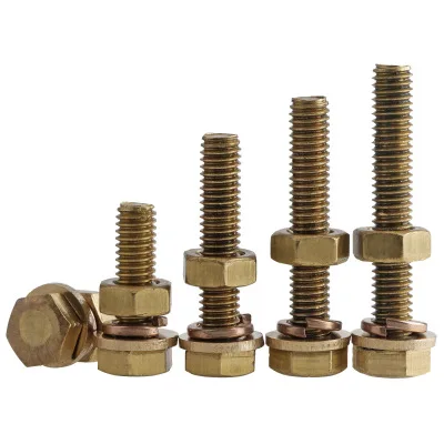 Brass copper hex socket bolt screw nut set M4 M5 M6 M8 M10 M12 Daquan extended screw flat pad spring washer Combination screws