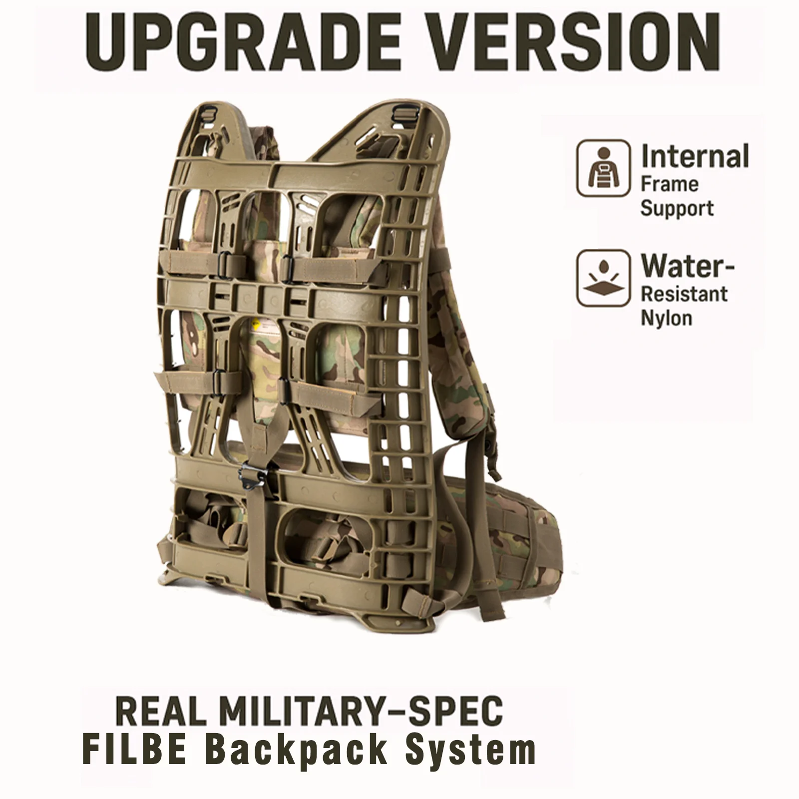 FILBE Tactical Frame & Harness Set – Military Backpack Suspension Kit (Frame + Waist Belt + Shoulder Straps) Multi-Terrain