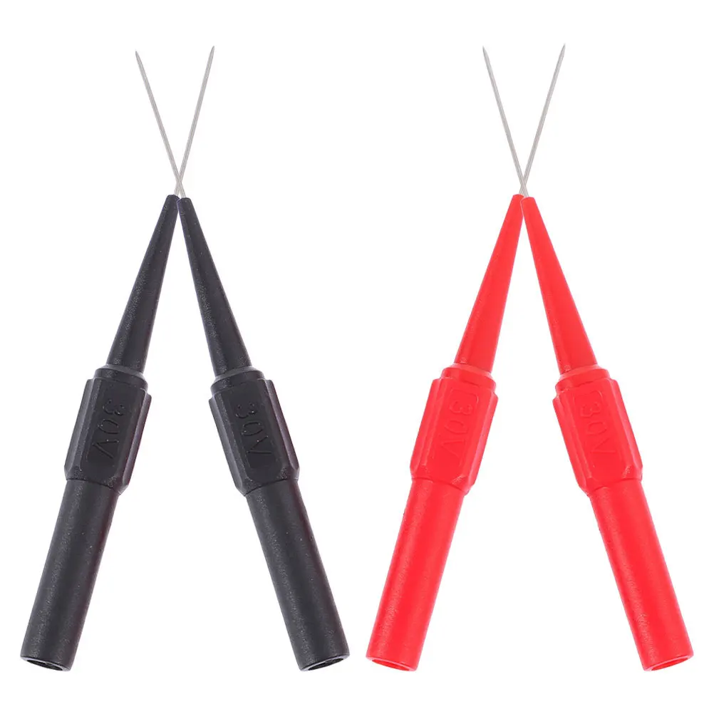 

4Pcs Multimeter Test Probe Lead Pin Piercing Needles Insulated Automotive Back Probe Kit Circuit Detection Probes