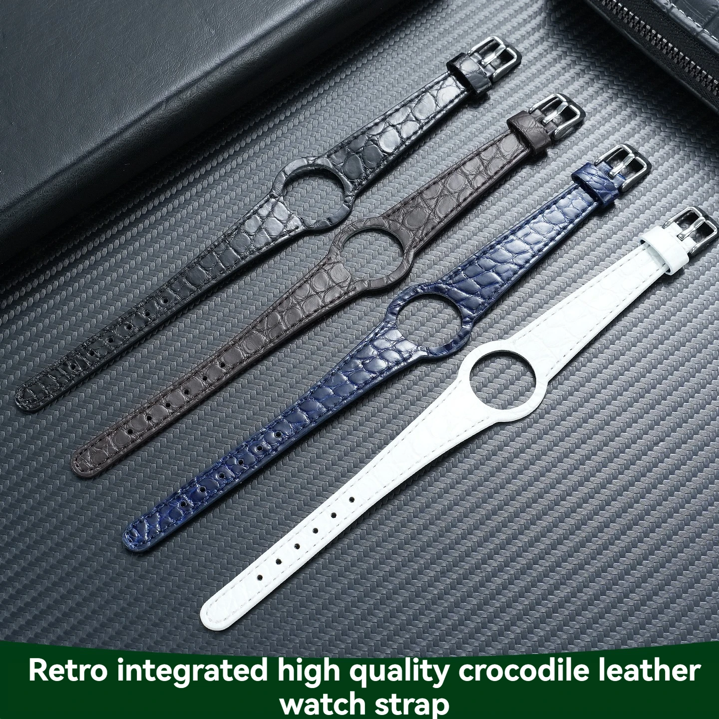Replacement Watch Strap Accessories: One-Piece Genuine Alligator Leather Strap for Men and Women, for the Omega Dynamic Series