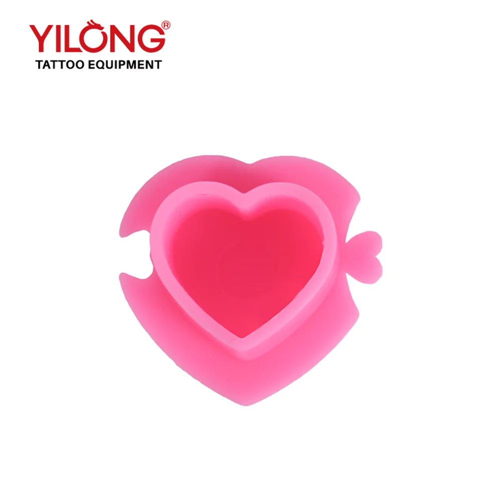 Disposable Tattoo Ink Caps Heart Shape Tattoo Ink Cups with Stable Base 200pcs  Permanent Makeup Pigment Holder Container Cap