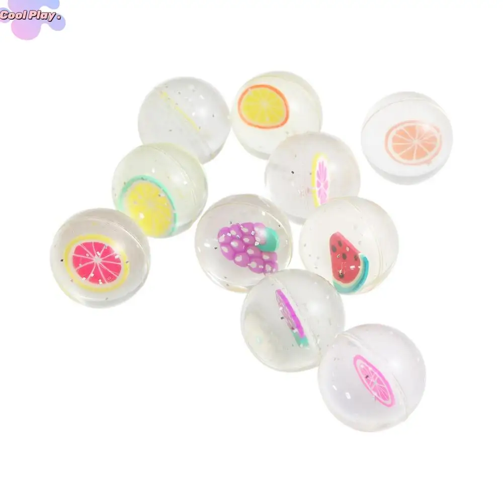 

10pcs/lot Kids Gift Bath Toys Funny toy Clear Fruits Bouncy Balls Jumping Balls Bouncing Balls