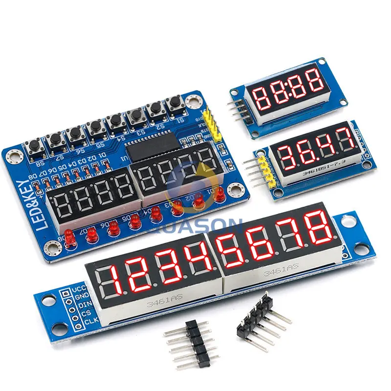 デジタルledディスプレイモジュール,tm1637,4ビット/tm1638/74hc595,7セグメント,0.36インチ,時計,赤極管,4つのシリアルドライバー