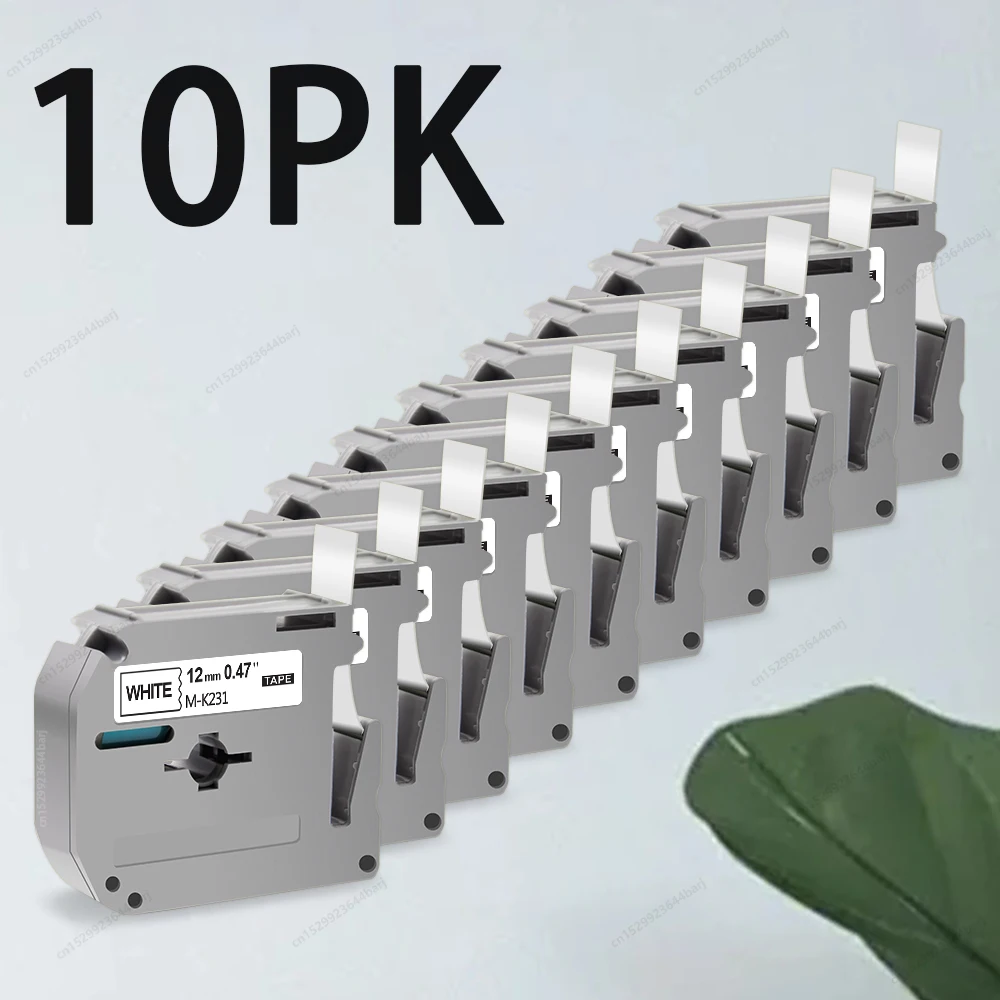 

3/5/10Pcs MK231 Compatible with Brother P-touch MK-231 M Tape 12mm M-K231 M-231 Black on White for Brother PT70 PT80 Label Maker
