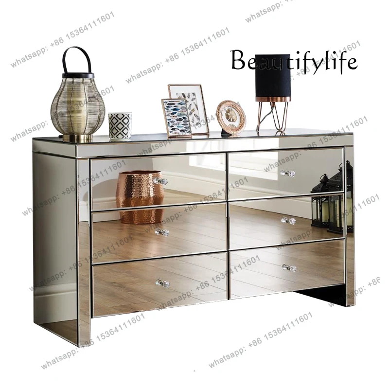 

European mirror furniture, fashionable mirror decorative cabinets, post-modern porch cabinets, drawers, lockers