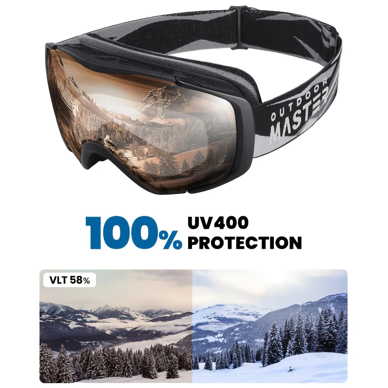Occhiali da sci OutdoorMaster con copertura Occhiali da neve da snowboard OTG antiappannamento