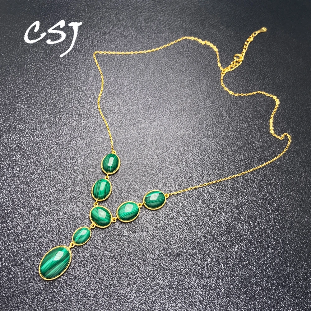 

Real Natural Malachite Necklace 925 Silver Amazonite Charoite Lapis Moss Agate Fine Jewelry for Women Party Wedding Gift