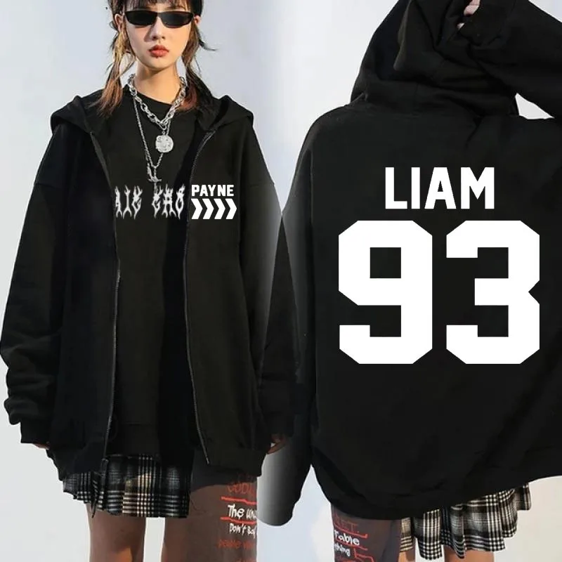 

Liam Payne Graphic Print Zip Up Hoodies Men Women Tribute Payne Fans Gift Sweatshirts Oversized Streetwear Zipper Jacket Coat