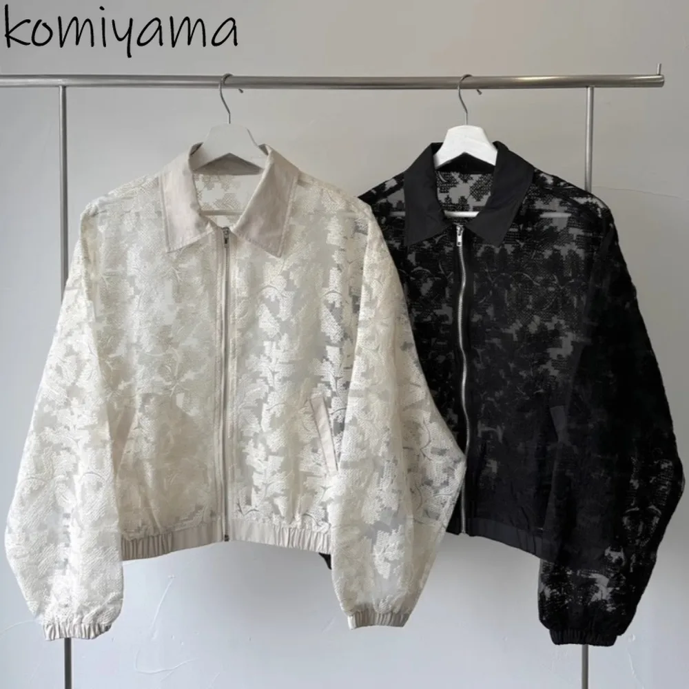 

Lapel Neck Long Sleeve Chaquetas Korean New Jacquard Chaquetas De Mujer Zipper Woman 2025 Casaco Loose Outerwears Jacket
