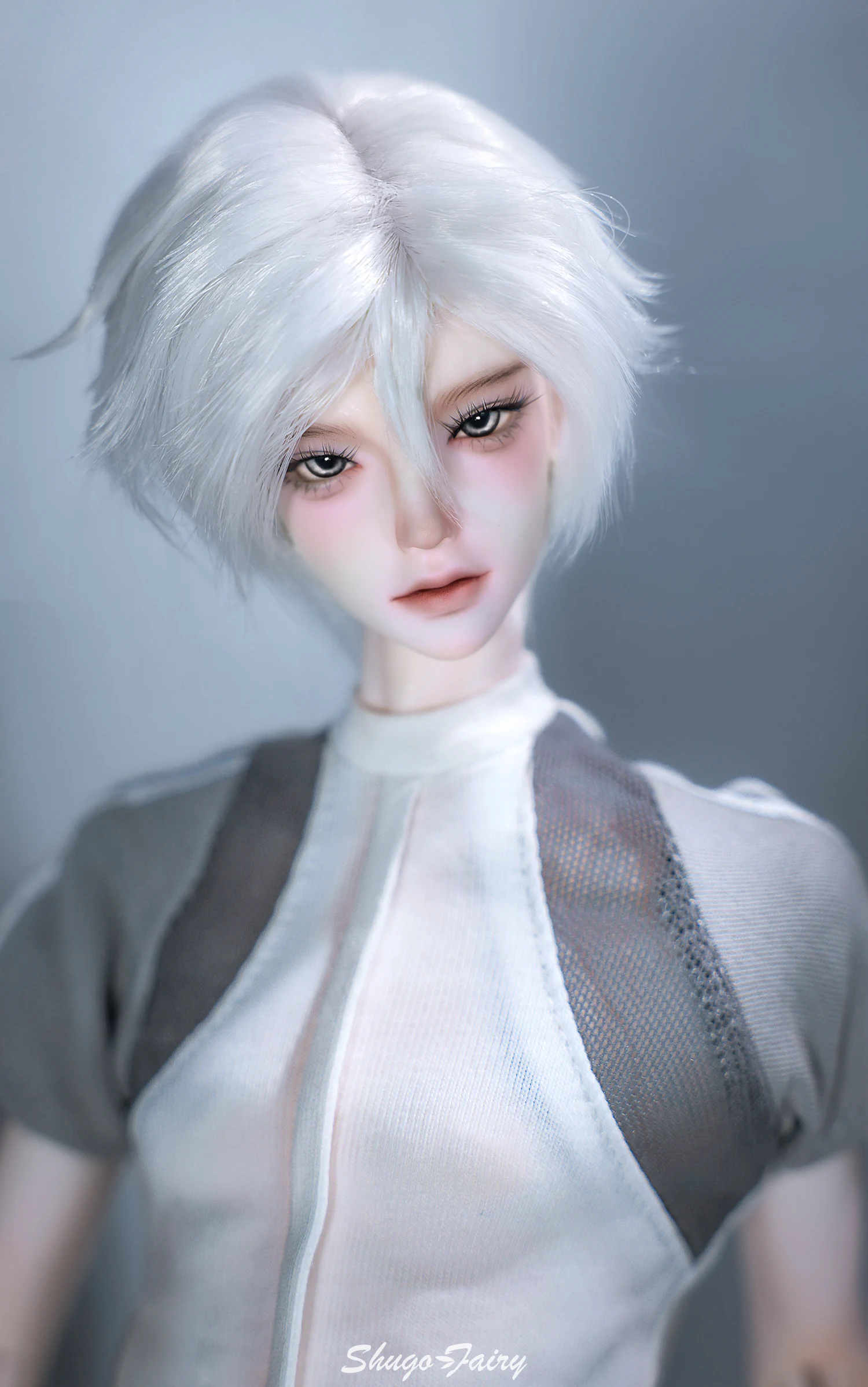 ShugaFairy 1/4 Thugoy A Fullset BJD Bubo Casual Minimalist Everyday Youth Grey-and-White Sportswear MC Resin Ball Jointed Doll