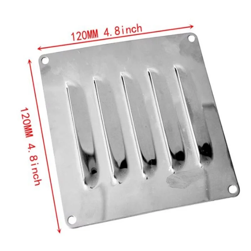 ISURE MARINE 2Pcs Stainless Steel Square Ventilation Panel Louvers 120 * 120 Ventilation  Yacht Heat Sink Exhaust Vents