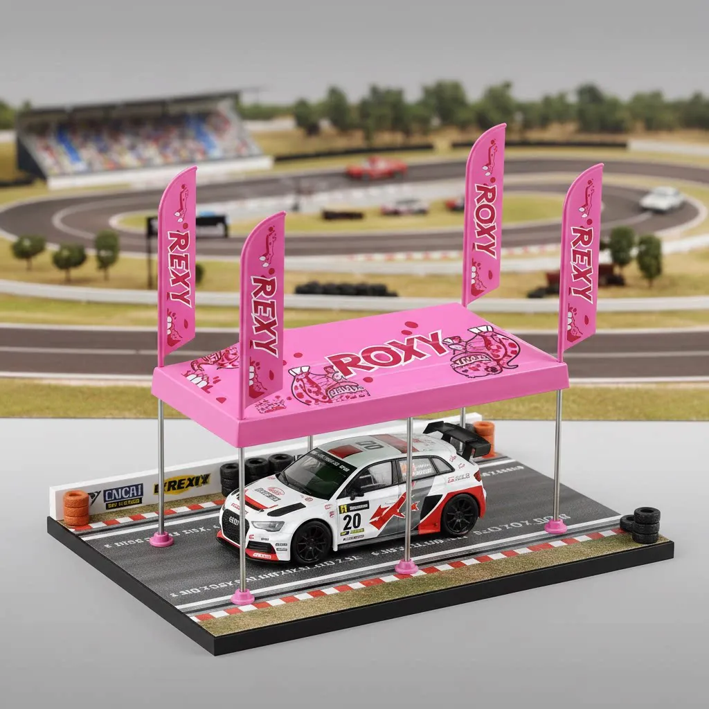 

1:64 miniature dinosaur tent scene model set - suitable for MINIGT model cars - for the World Rally Championship