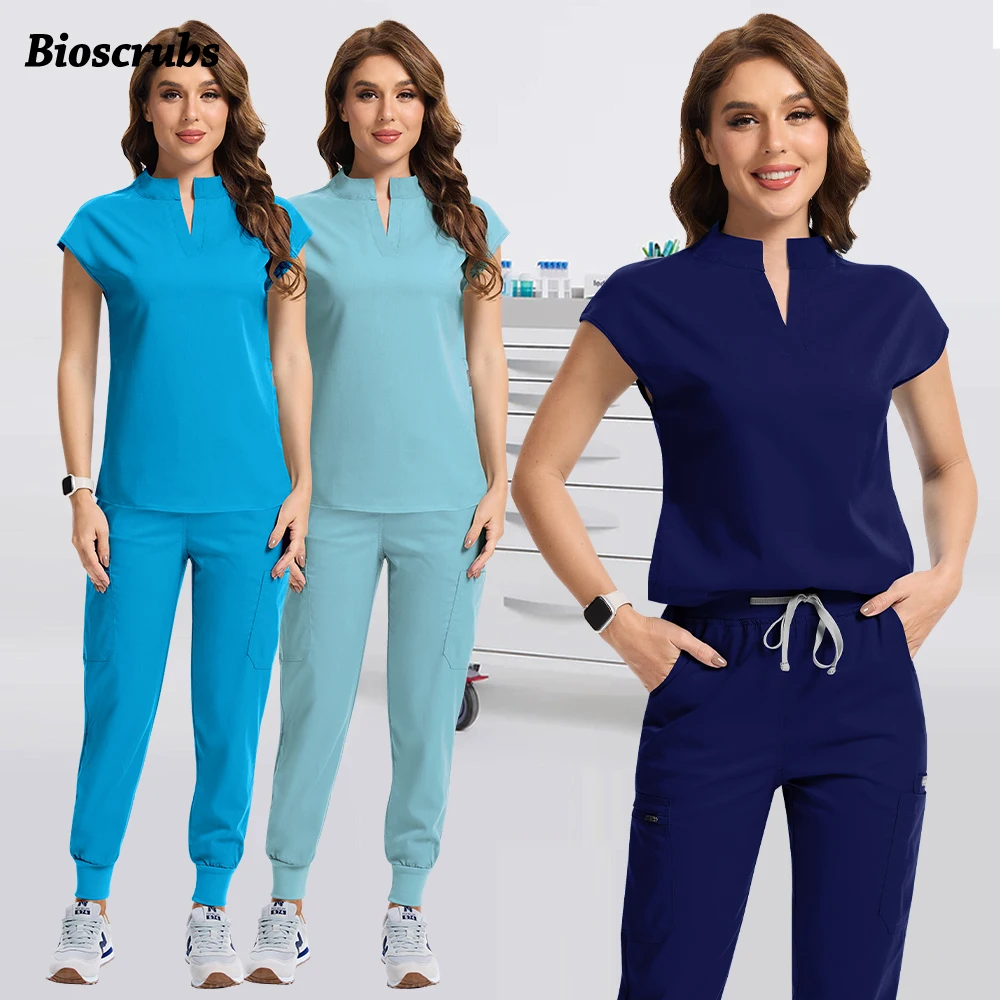 

Wholesale High-quality Apparel Medical Scrub Uniform Women Short Sleeve Dentistry Clinic Workwear Hospital Clothing with Pockets