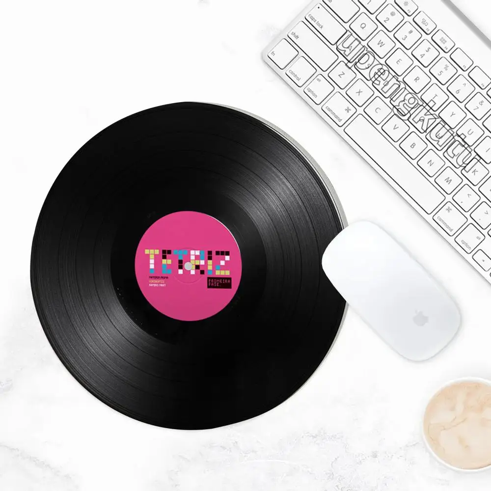 Vinyl Records Mouse Pad Round keyboard pad student computer desk pad accessories game player desktop rubber non-slip mouse pad