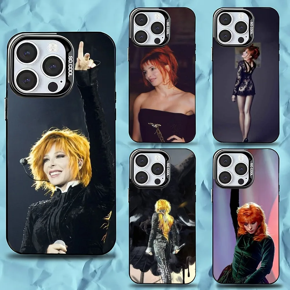 

Mylene Farmer French Singer Phone Case For iPhone 16,15,14,13,12,11,Pro,Max,Plus,Mini,XS,SE Anti Fall Black Matte Hard Bumper