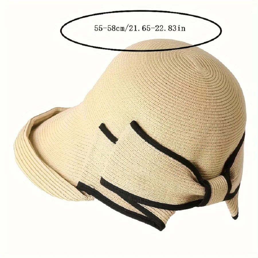 Japanese style Xiaoyan Spring/Summer outing leisure sunshade straw hat Korean version bow curled edge fisherman hat Women\'s vers