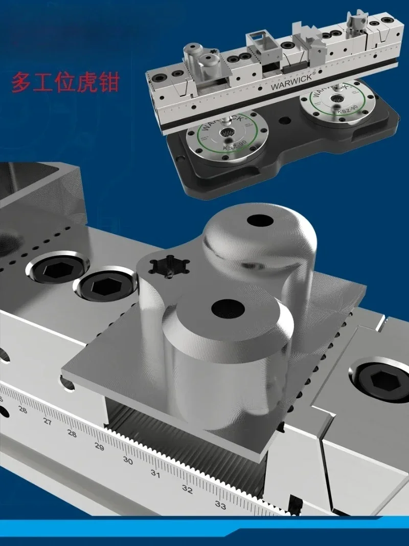 KSD50-500-4FD Cheap Precision Versatile Multi Clamping Adjustable Multiple Line up Vise Rail System for Cnc Machine