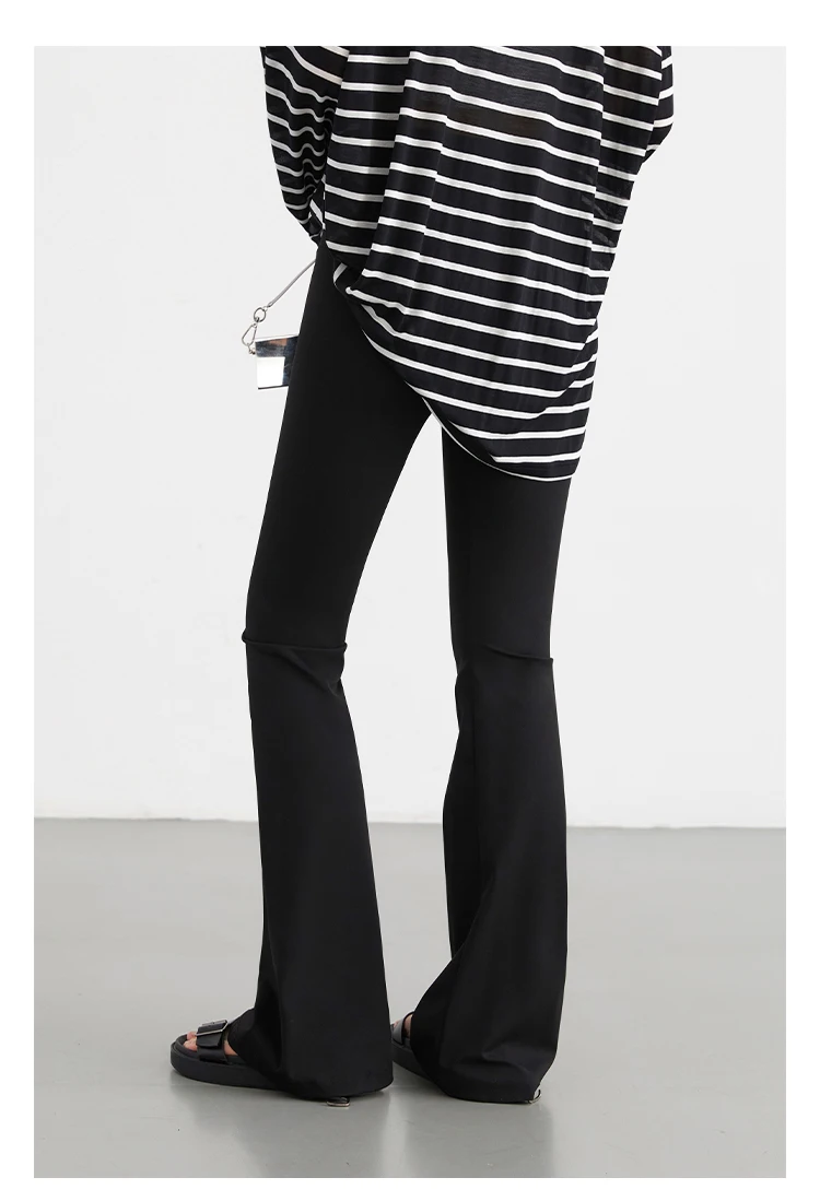CHIC VEN Women Long Pants Slim New High Waisted Elastic Casual Pant Female Black Flared Trousers Yoga Clothing Autumn 2026