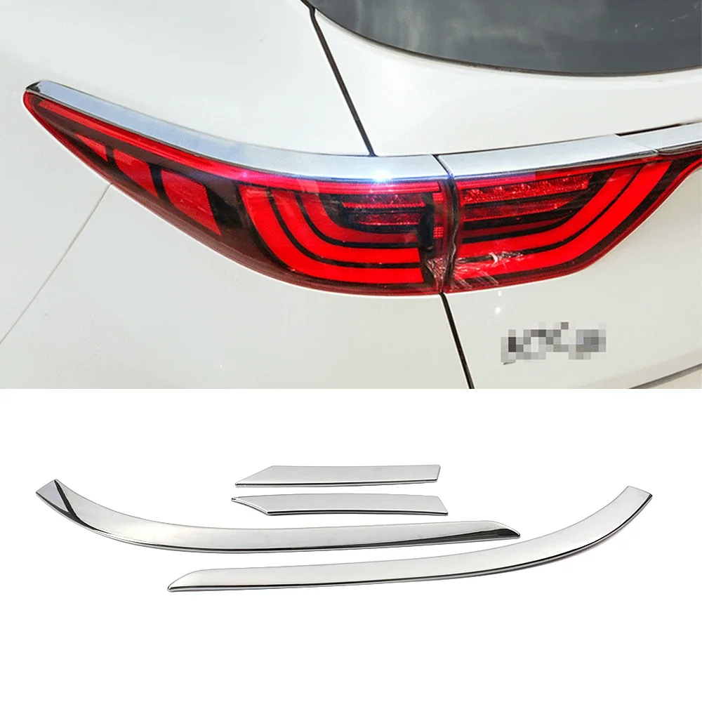 For Kia Sportage QL 2015-2019 ABS Chrome Car Rear Tail Light Lamp Eyebrow Eyelid Trim Cover Garnish Moulding Accessories