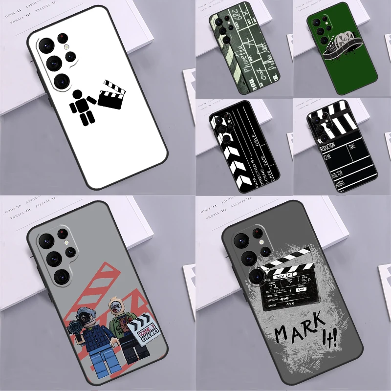 Film Movie maker Clapperboard Take For Samsung Galaxy S23 Ultra S22 Plus S21 S9 S10 Note 10 20 Ultra S20 FE Cover Phone Shell