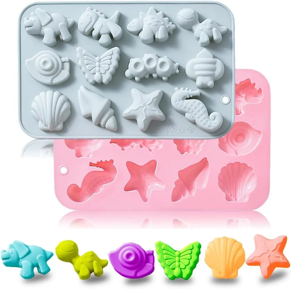 

Animal Insect Marine Theme Silicone Mold Dinosaur Butterfly Gummy Ice Cube Pastry Baking Tools for Cookie Chocolate Cake Decor