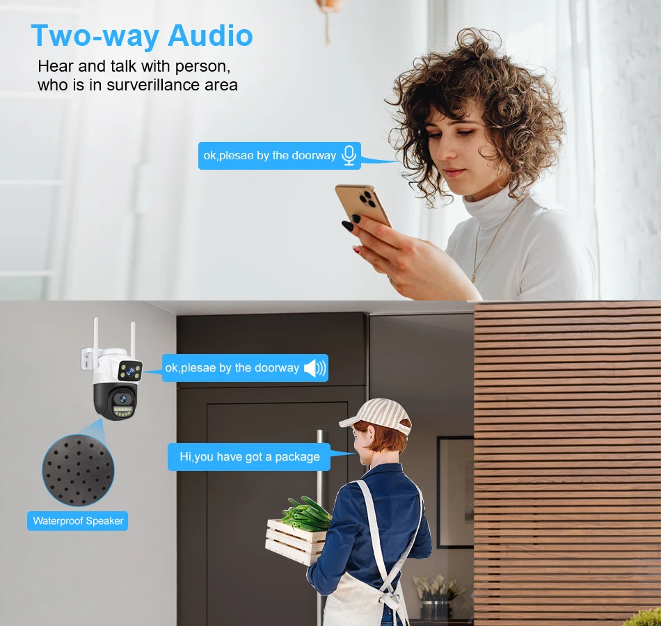 Smar-ワイヤレス屋外cctvビデオ監視カメラ,デュアルレンズ,人間検出,自動追跡,wifi,ptz,wifi,6mp,icsee