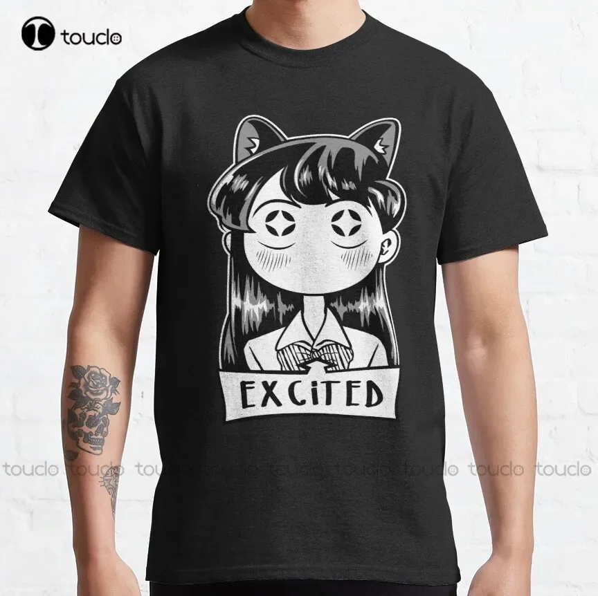 Miss Komi excité classique T-Shirt blanc coton T-Shirt de haute qualité mignon élégant belle Kawaii dessin animé doux coton t-shirts