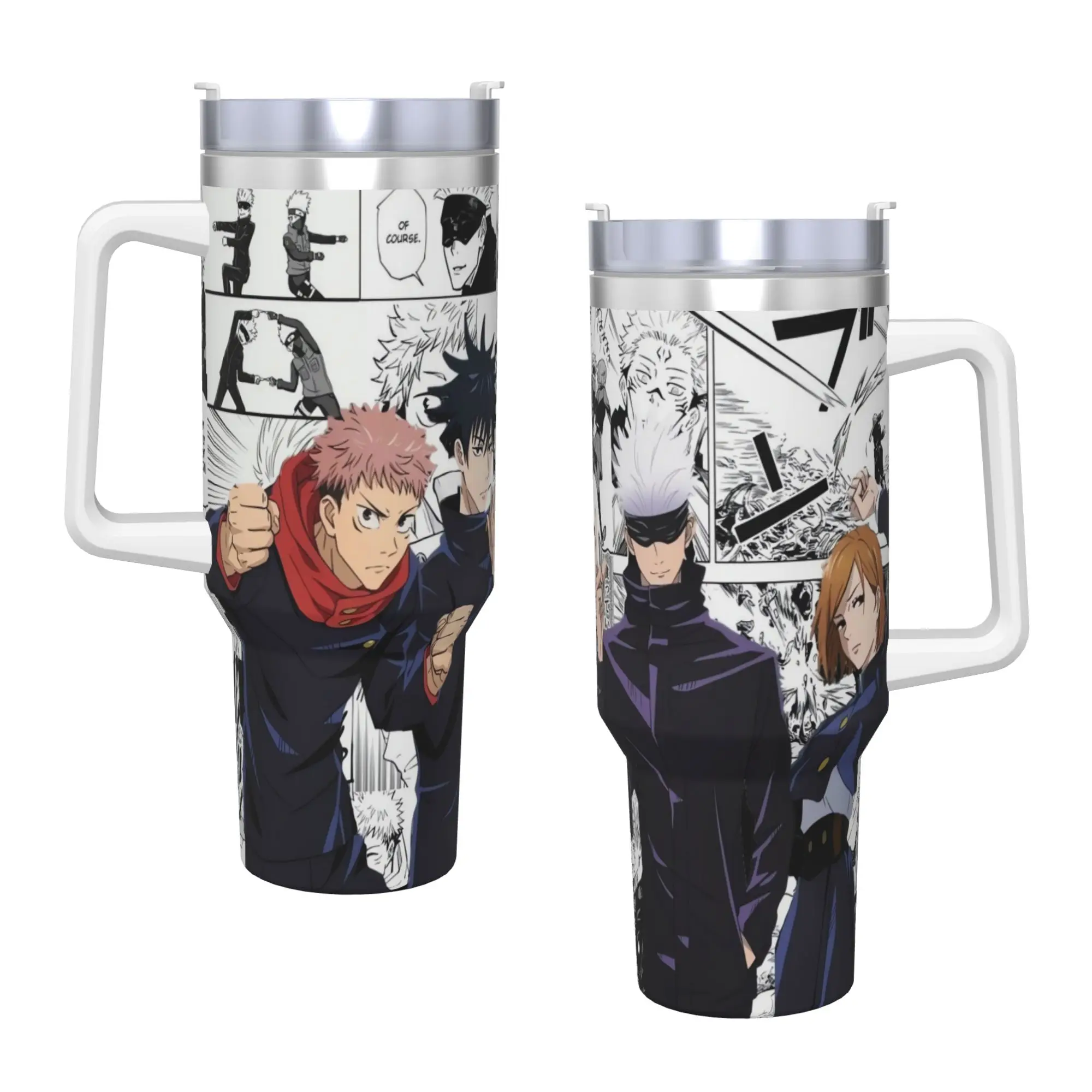 Anime Juju Characters Stainless Steel Tumbler Car Mugs 40oz Thermal Cups Heat Preservation Cold and Hot Milk Tea Water Bottle