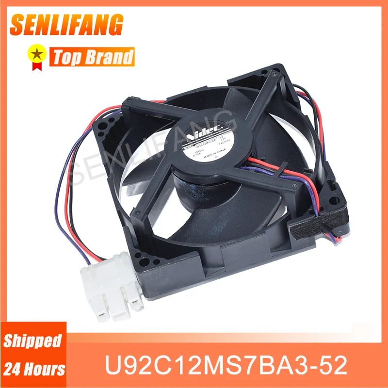 

New For Nidec U92C12MS7BA3-52 DC12V 0.10A 9CM Three Wires For Refrigerated Full Waterproof Humidifier Ventilation Fan