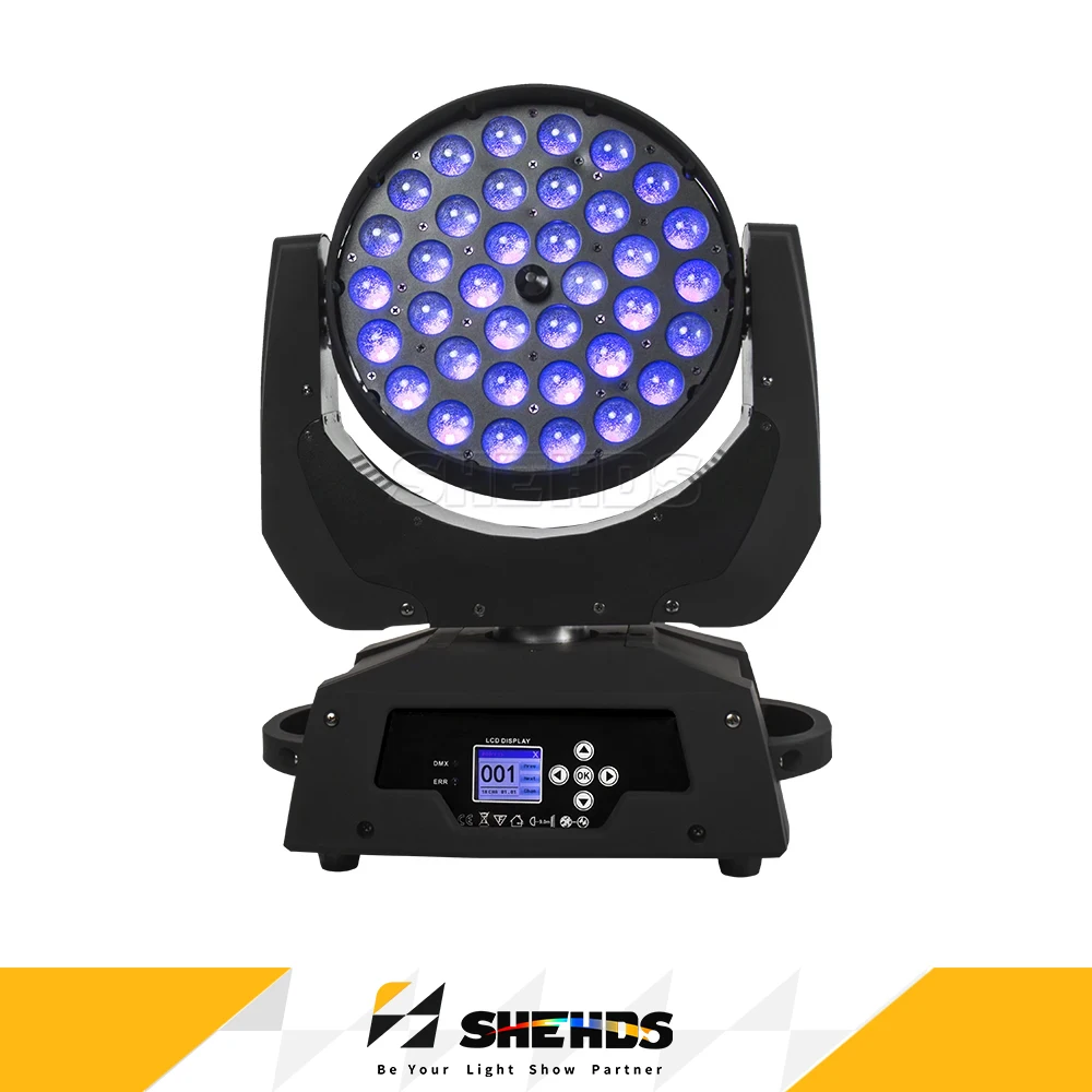 

SHEHDS 36x18w LED Moving Head Zoom Wash RGBWA UV Stage Light Effect Professional For DJ Disco Wedding Party Audience