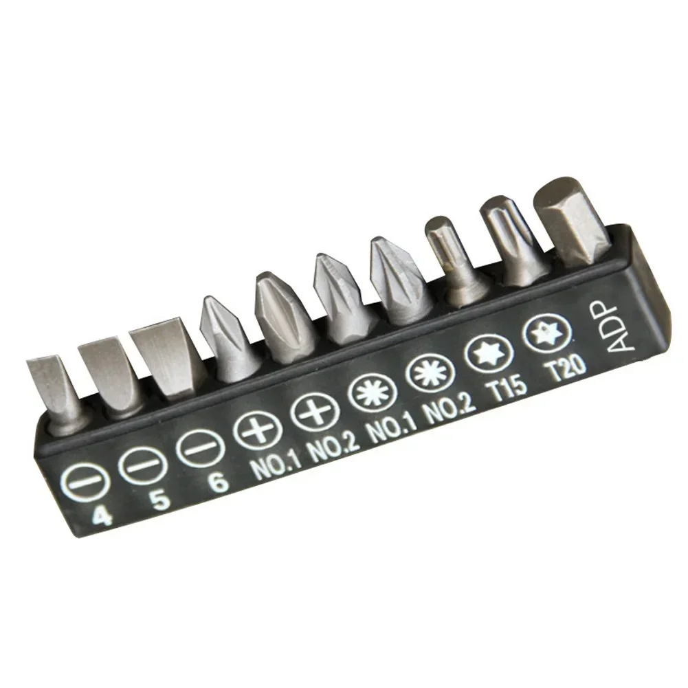 10Pcs Insert Bit Set Torx Flat Head Cross Electric Screwdriver Screws Head Accessory For Cordless Screwdrivers And Drills