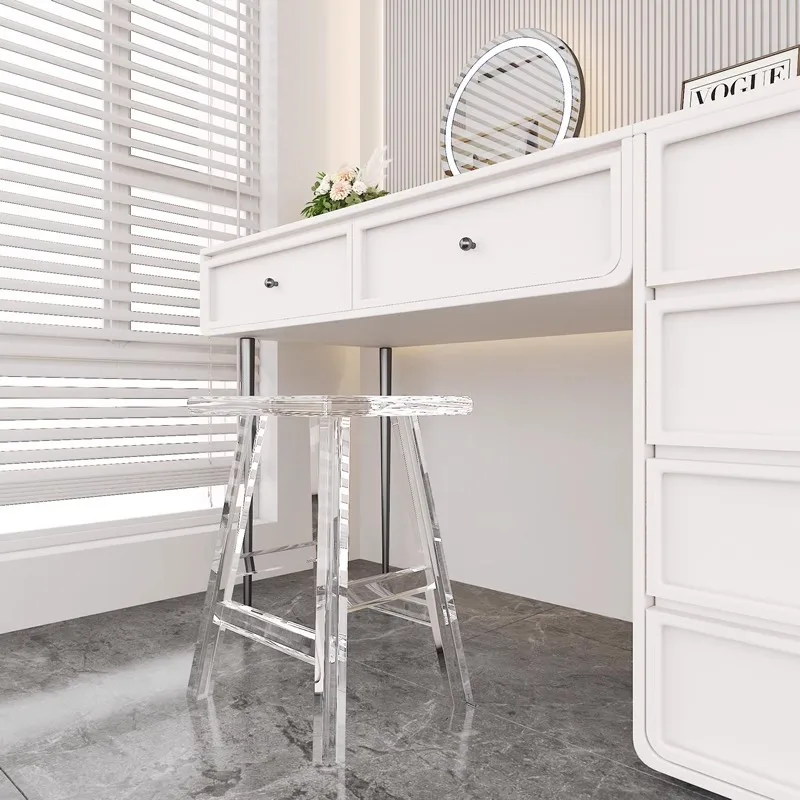 Light luxury acrylic transparent stool crystal texture waterproof and moisture-proof bathroom bath stool household