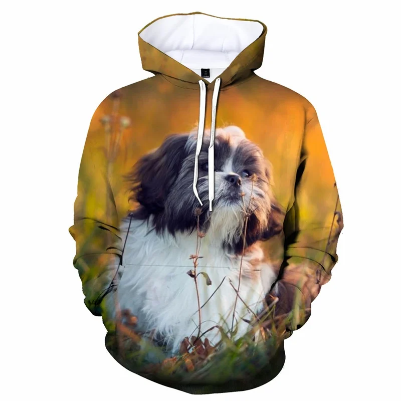 Fashion 2024 New Anima Dog Hoodie Men 3D Print Cute Pets Kids Sweatshirt Cool Long Sleeve Hoodies Casual Street Top Clothing