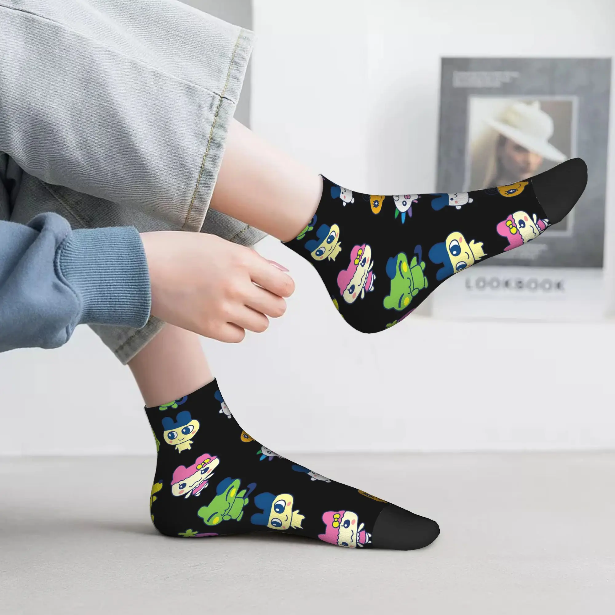 

All Seasons Tamagotchi Set Large Socks Harajuku High Quality Crew Socks Hip Hop Stockings for Men Women Christmas Gifts