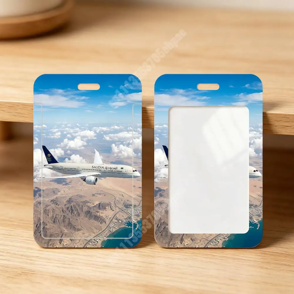 Airplane Passport Kingdom of Suadi Arabia Plastic Card Holder Staff ID Card Clear Transparent Campus Access Name Tag