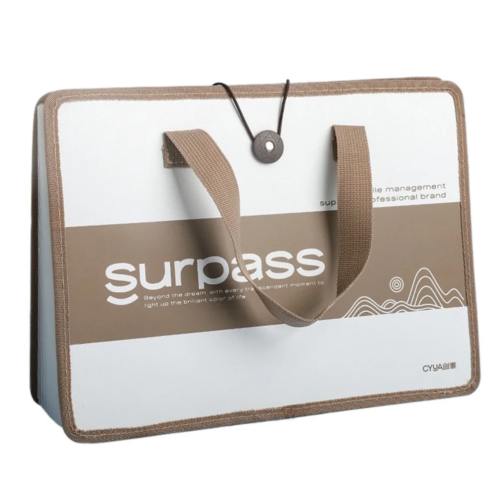 

New 13 Layers A4 File Folder Large Capacity Portable Test Paper Storage Bag Tie Strap Design File Organizer School Office