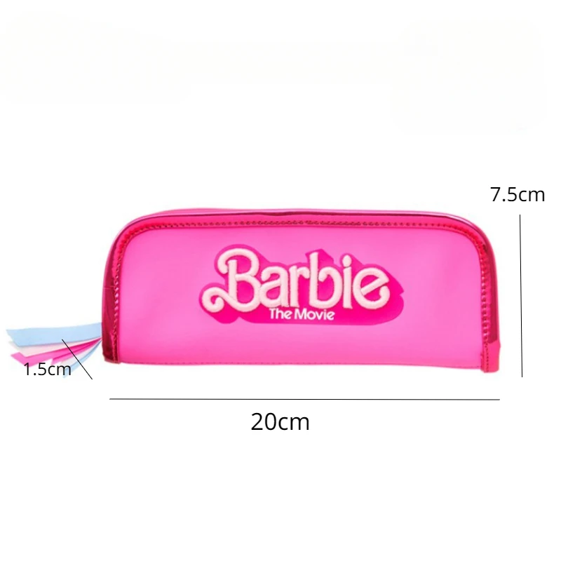 Kawaii Barbie Pencil Case Letter Embroidery Multifunctional Storage Bag for Girls Stationery Box The Movie Makeup Bag Women Gift