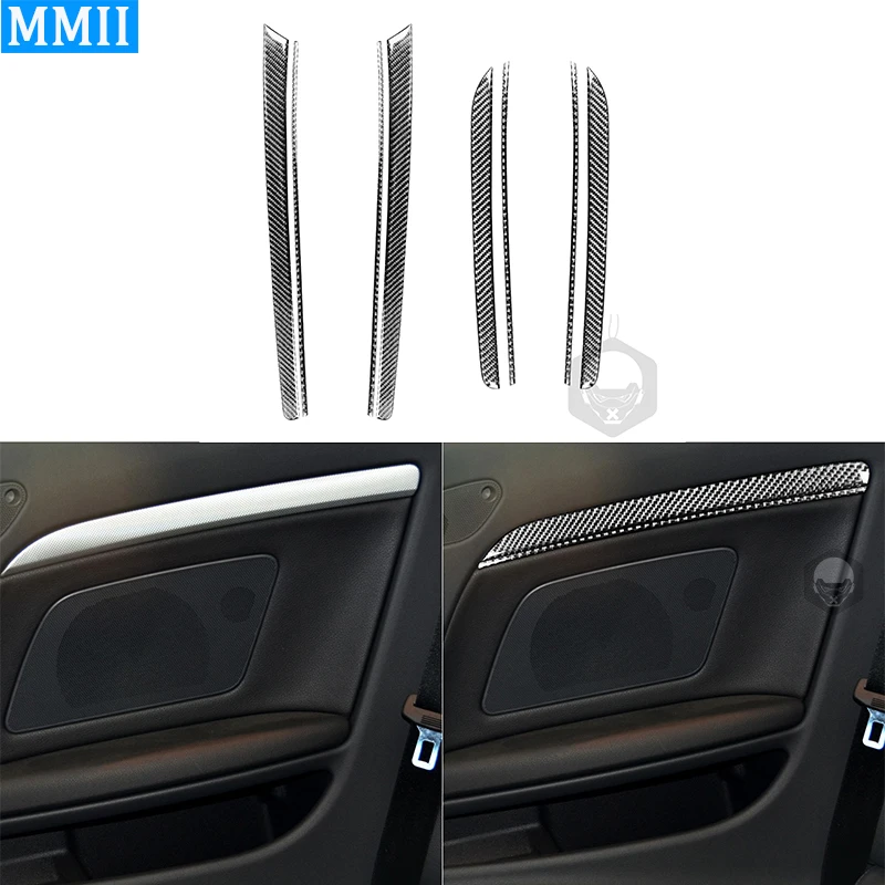 For Audi A4 B8 2009-2016 A5 Hard Top Car Interior Door Panel Frame Trim Handle Pull Armrest Cover Decoration Accessories Sticker