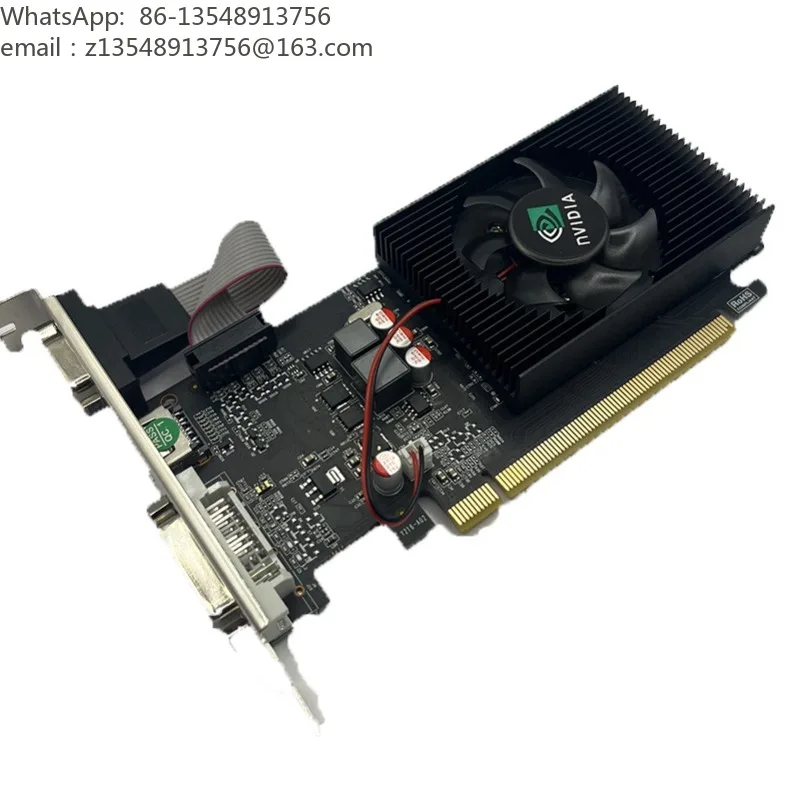 GT210 1G Low Profile Graphics Card Half Height GPU Support 10th Gen CPU Dual Display Small Chassis Office PC Assembly