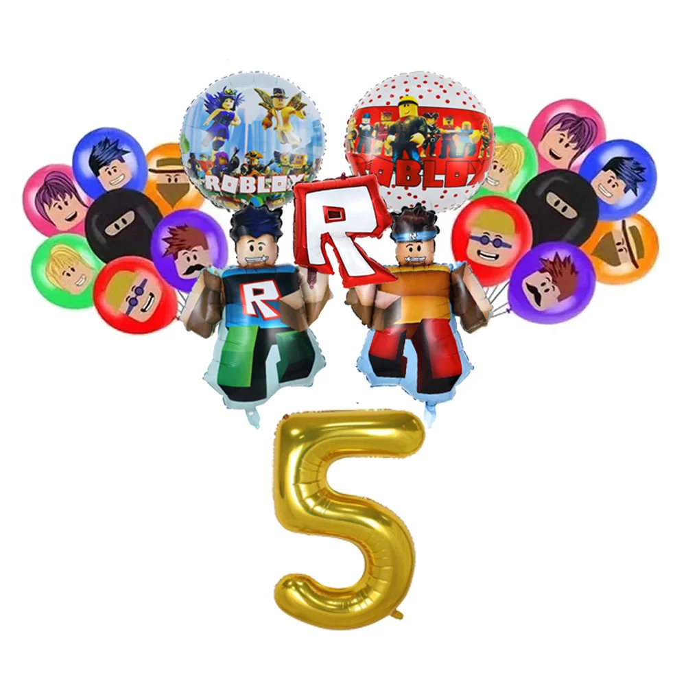 مجموعة بالونات حفلات أعياد الميلاد من Roblox، مجموعة بالونات من رقائق اللاتكس لحفلات أعياد الميلاد للأطفال، مستلزمات زينة لحفلات أعياد الميلاد السعيدة والهدايا #6