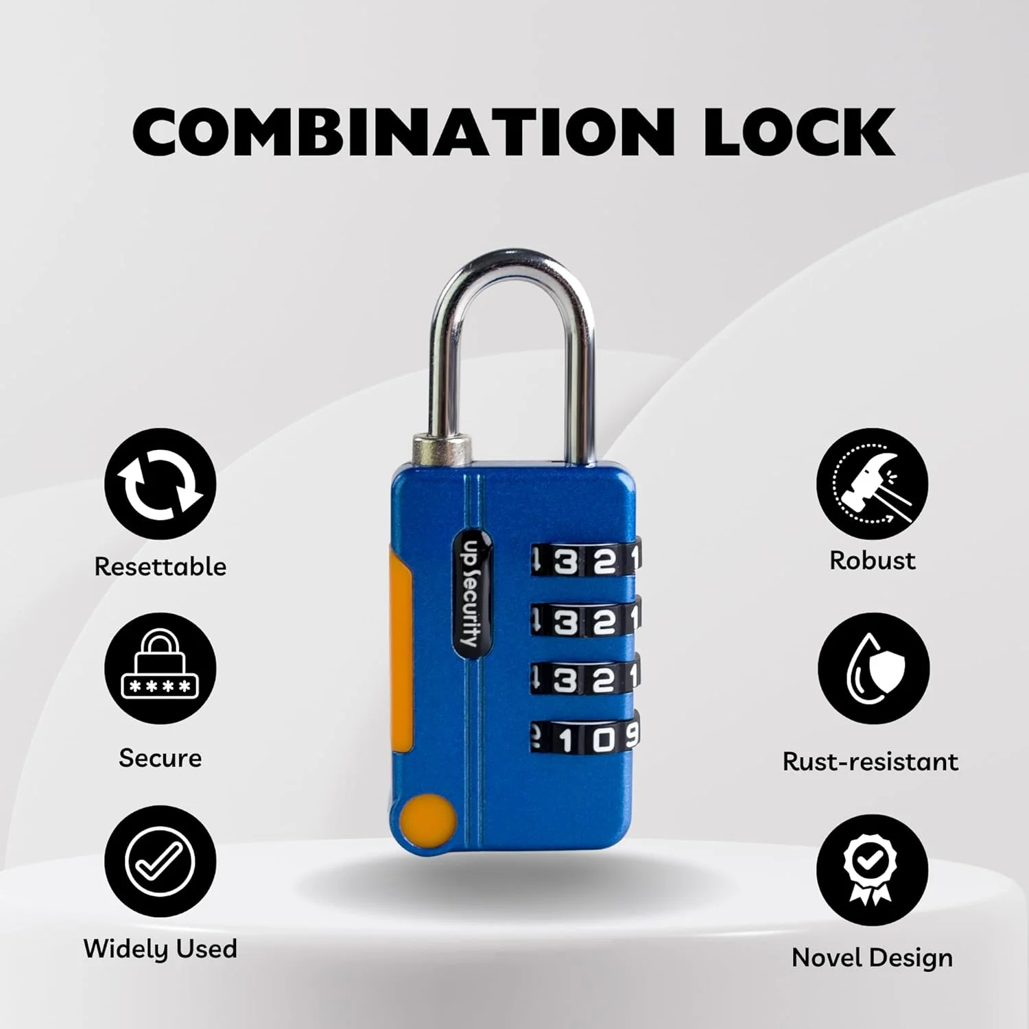Keyless 4 Digit Combination Zinc Alloy Padlock Anti-Theft Safe Code Lock for Outdoor Travel Luggage  Storage Security Lock